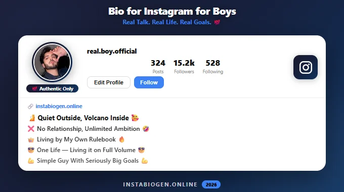 Bio for Instagram for Boys
